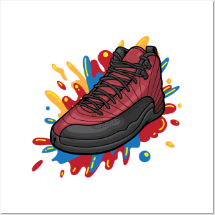 AJ 12 Retro Reverse Flu Game Sneaker Posters and Art